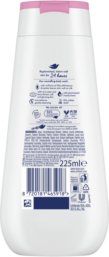Dove - Douchegel - Advanced Care - Glowing - 6 x 225 ml - Voordeelverpakking