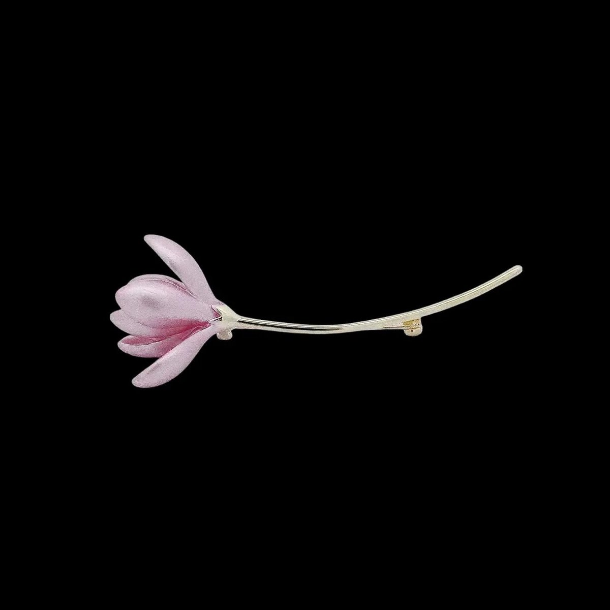 Victoria Valenza Goudkleurige Krokusbloem Broche met Roze Emaille - Broche - Goudkleurig - Krokusbloem broche