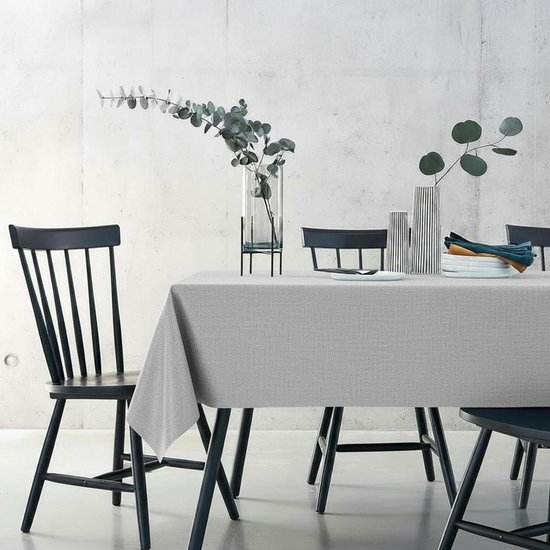 Nappe Aspect Lin Grijs 140x270cm - Nappe Lavable - Plastique