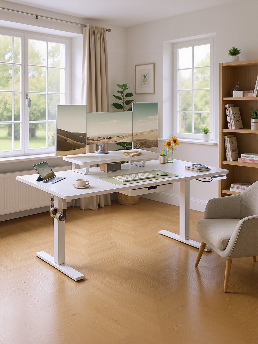 VASAGLE - Zit Sta Bureau - Flexibele Monitorstandaard thumbnail 4