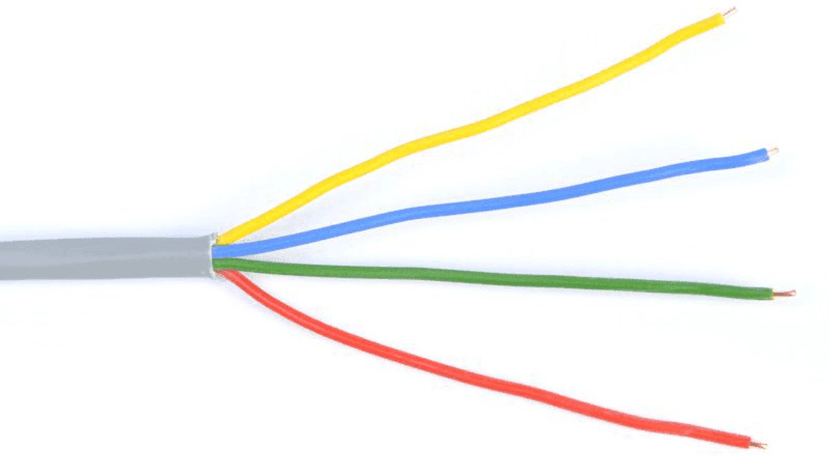 Voikabel YR-DCA 4x 0,8 mm2 Signaalkabel grijs 100m