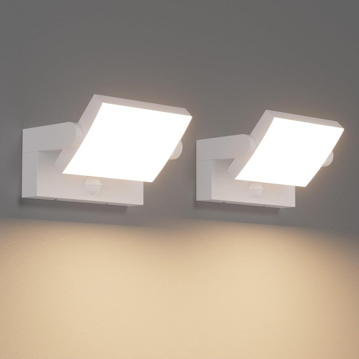 24 W Buitenwandlamp met Bewegingsmelder - Draaibaar LED Paneel voor Binnen en Buiten