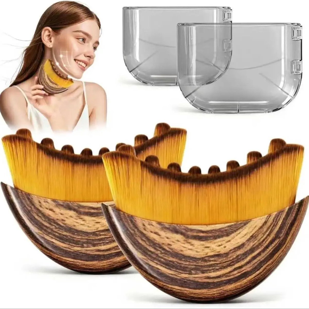 WiseGoods Luxe Gezichtsborstel Set – Dry Brushing - Ontspanning – Anti Rimpel & Verzorging - Borstel Gezicht - 2 Borstels