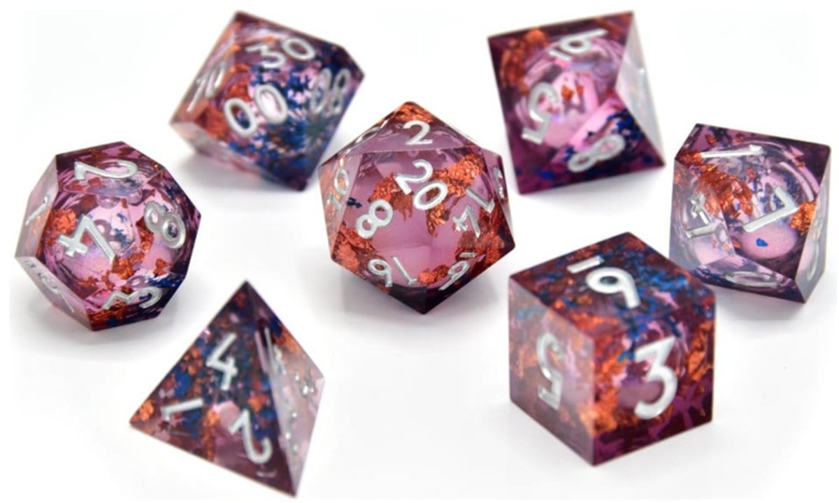Glassstaff CritStones Liquid Core Dice Set Fey Mist (7) Dice