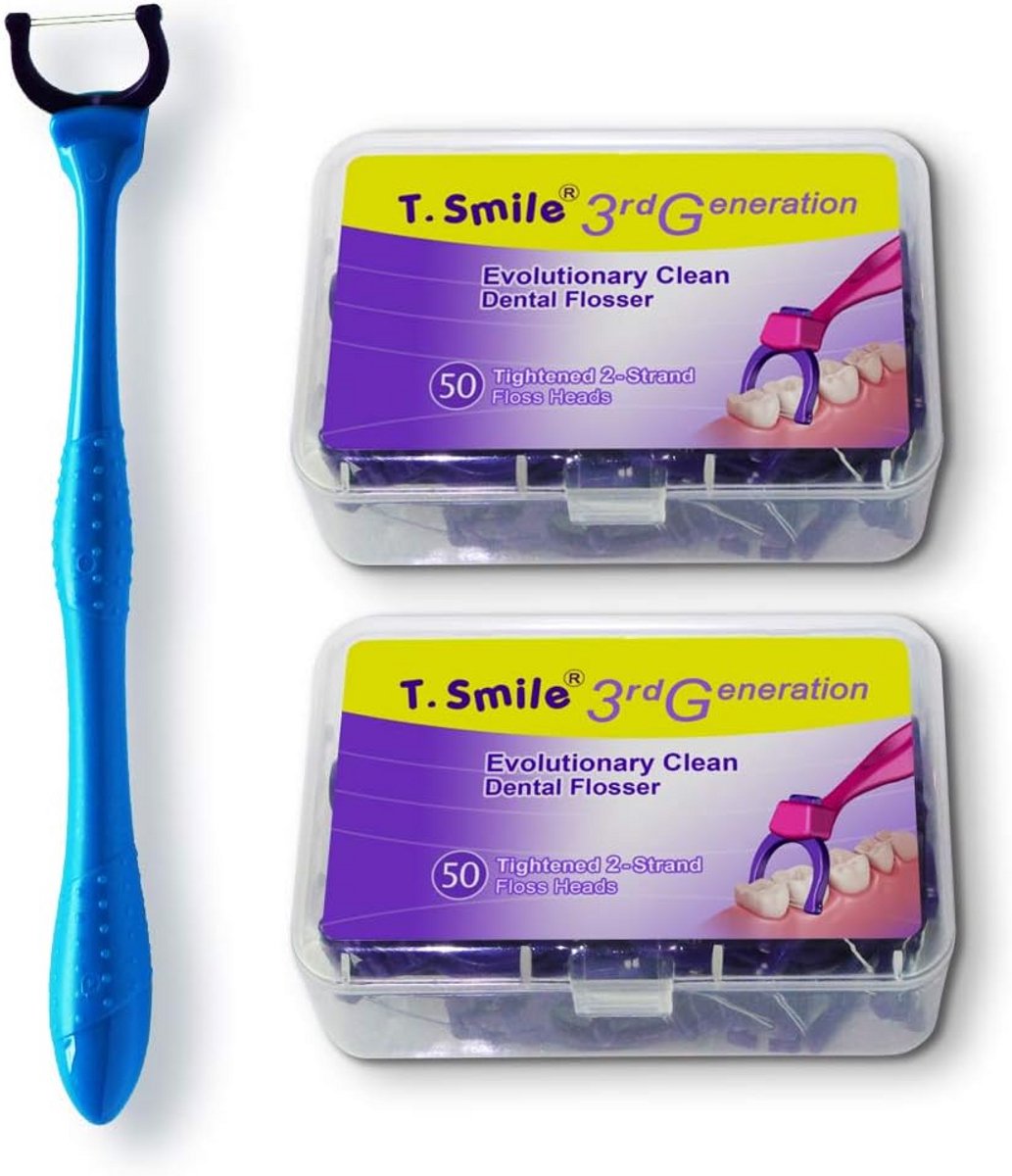 200 Stuks Ergonomische Flosser Navulkoppen met Lange Steel - Effectieve Interdentale Reiniging