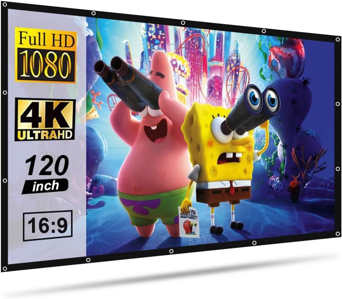 Projectiescherm 120 Inch 16:9 HD Vouwbaar Draagbaar voor Binnen & Buiten Bioscoop