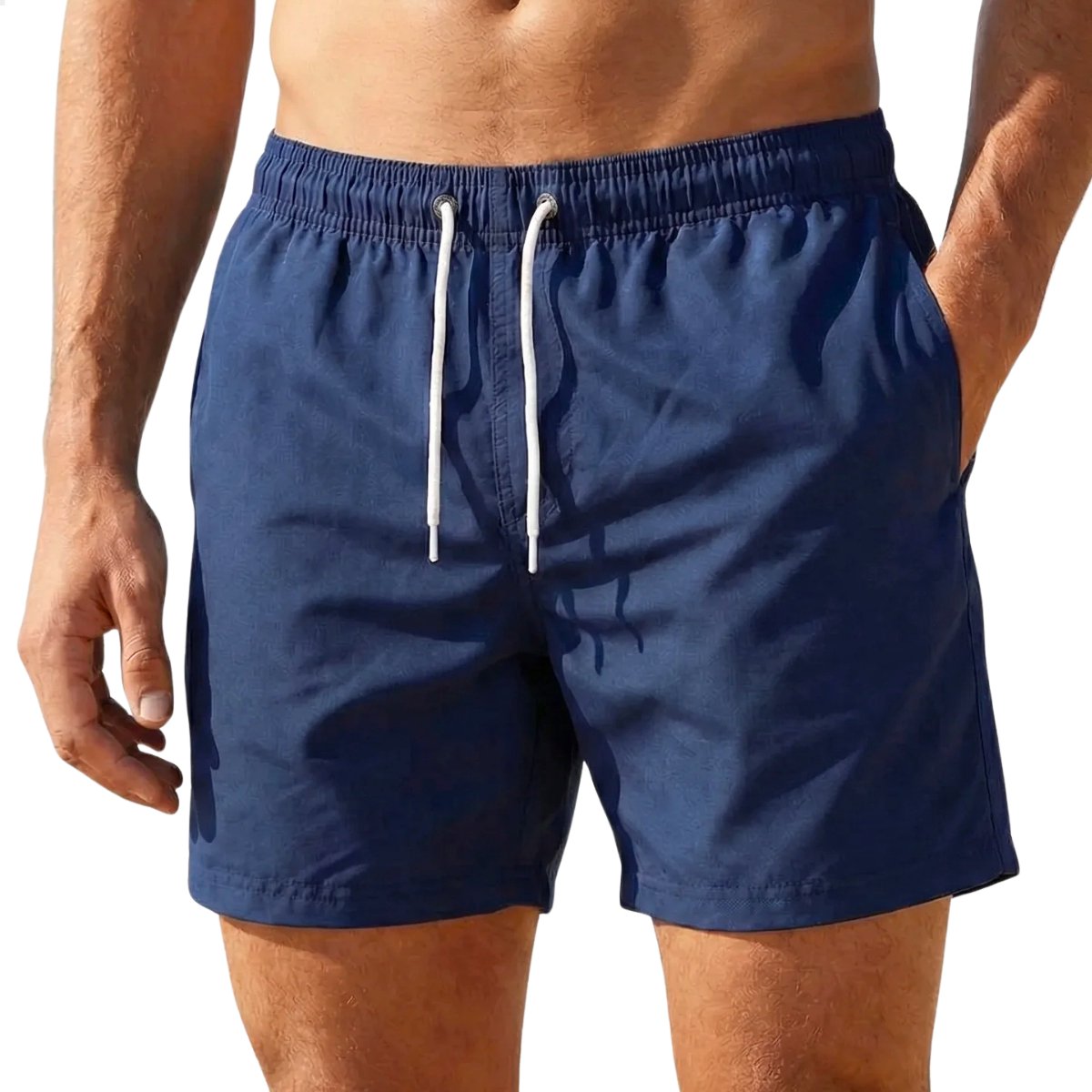 RENALUX - Zwembroek Heren - Zwembroek Jongens - Met Zakken - Zwemboxer Heren - Donkerblauw - Maat XL