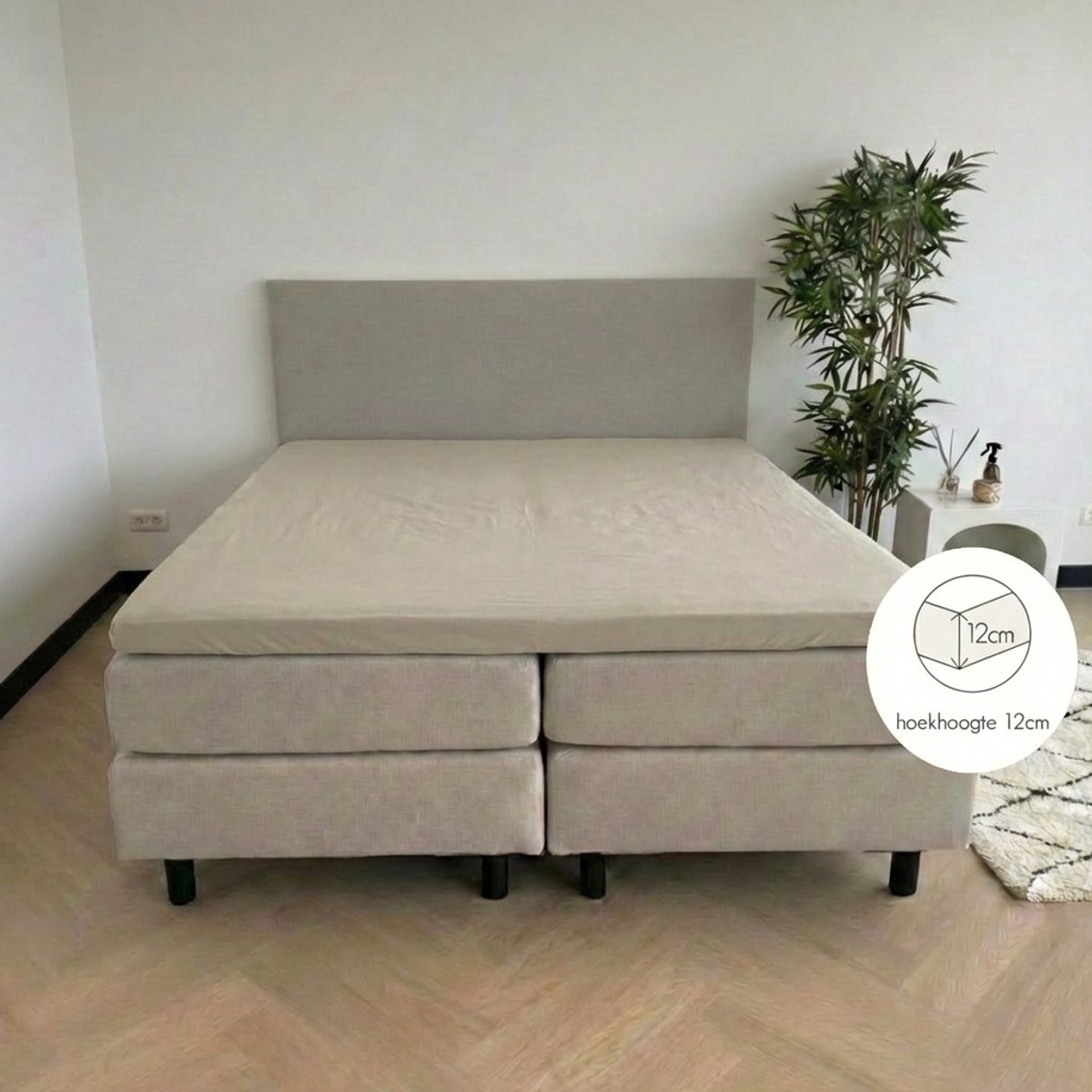 Kayori Simba Topper Hoeslaken Bamboe - 180x200-220cm - Matrasdikte 12 cm - Ademend & Hypoallergeen - Saliegroen
