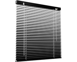 Aluminium Jaloezie Zwart 140x220 cm Zonder Boren Inclusief Klemclips