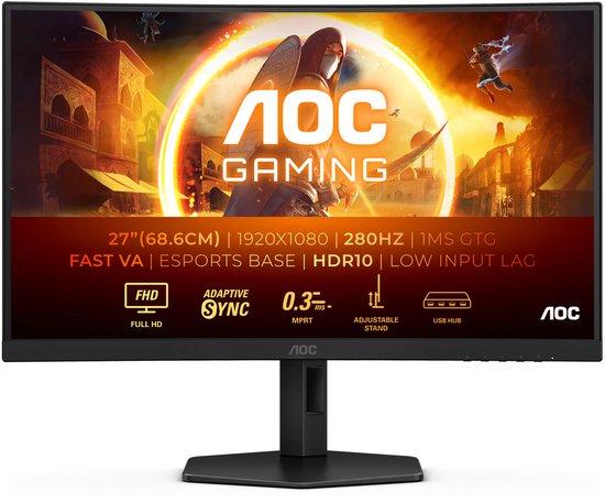 AOC C27G4ZXU – Full HD Curved Monitor- 27 inch
