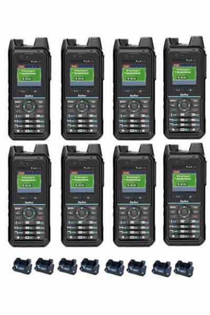 Set van 8 Inrico T330 4G LTE Zello Smart Portofoons IP68 met tafellader