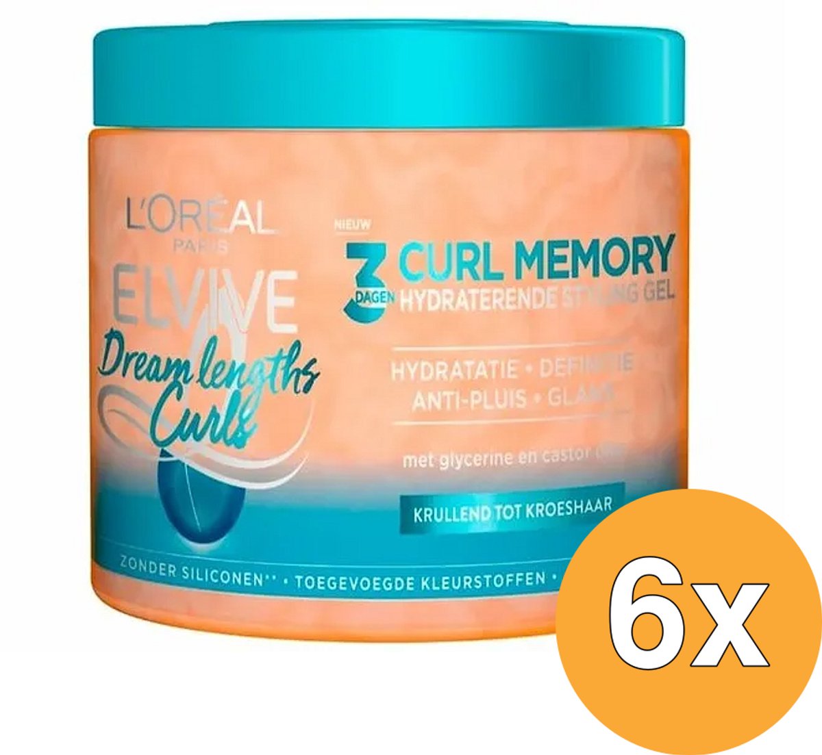 6x L'Oréal Elvive Styling Gel Dream Lengths Curls