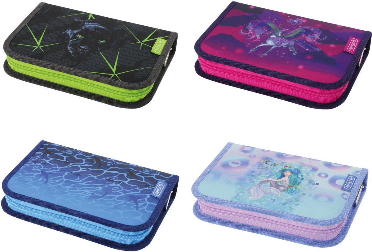 Merkloze etui voor school, 4 designs, organizer voor pennen en potloden