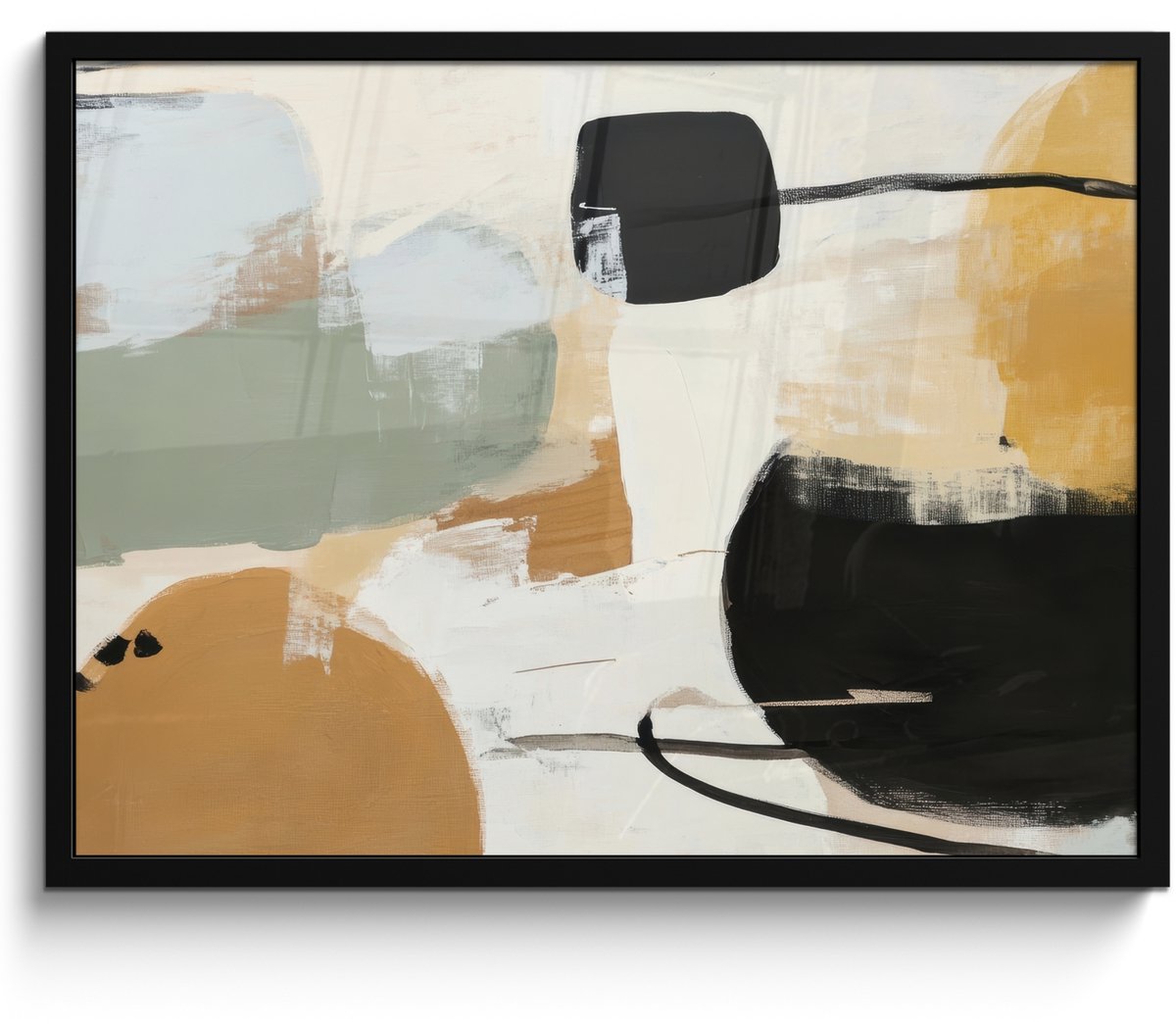 FrameYourWall Poster in lijst - Fotolijst 70x50 cm - Posters - Paint - Abstract - Kleuren - Posterlijst zwart - Decoratie - Wanddecoratie woonkamer - Muurdecoratie slaapkamer