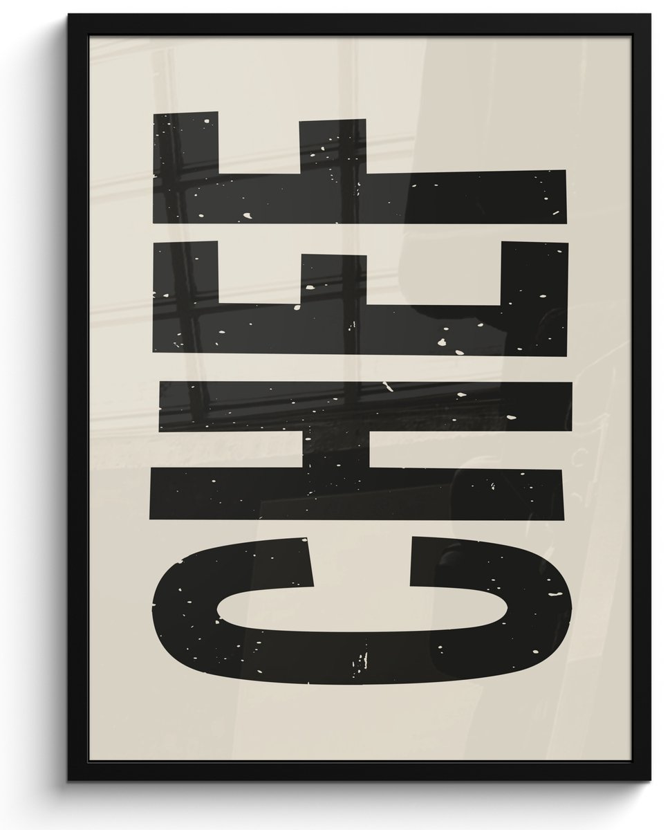 FrameYourWall Fotolijst inclusief poster - Posterlijst 50x70 cm - Posters - Vintage - Chef - Japandi - Zwart - Foto in lijst - Keuken decoratie muur - Wanddecoratie accessoires - Muurdecoratie - Schilderijen