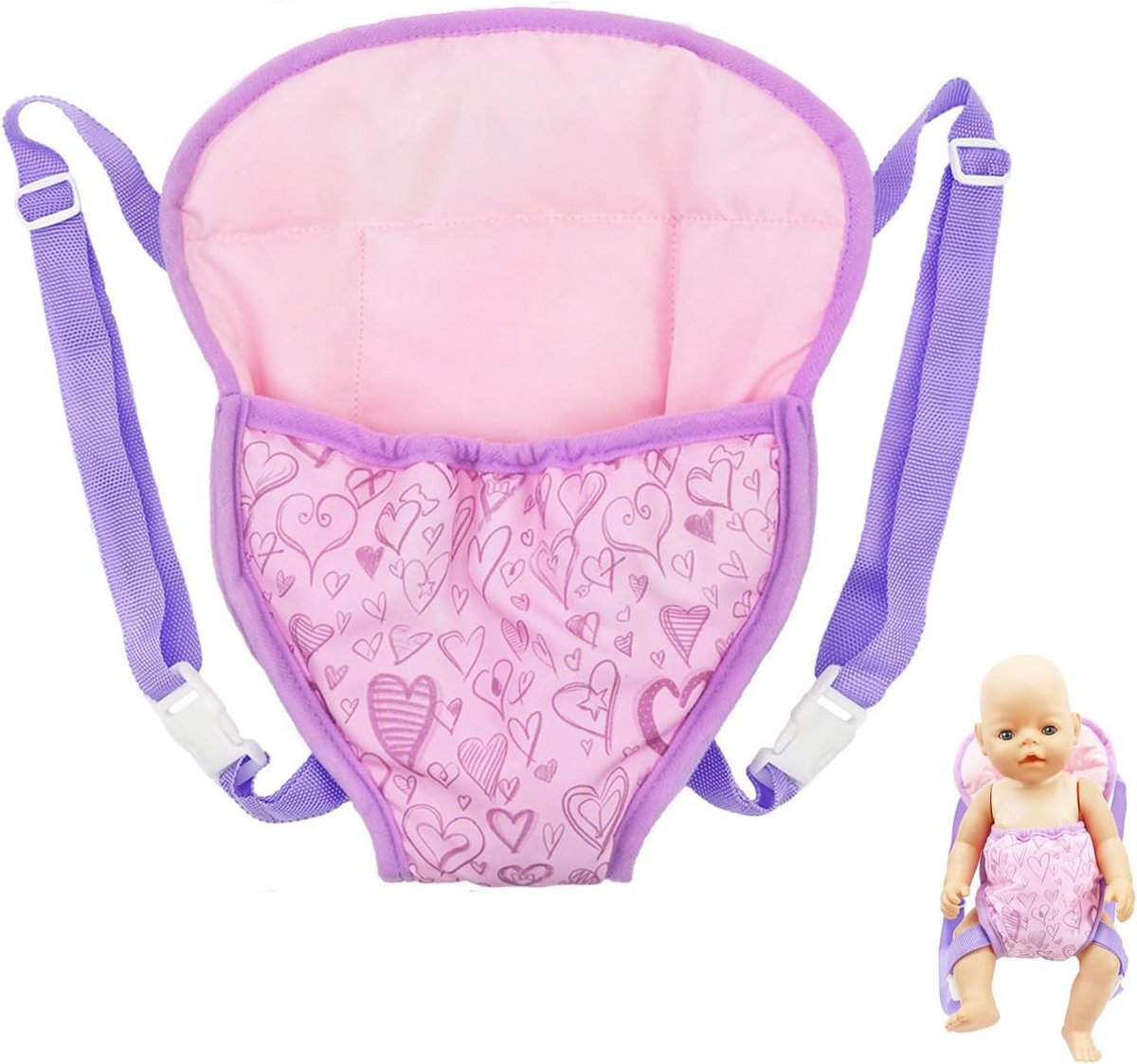Draagzak voor Pop: Verstelbare Schoudertas voor Baby- en Speelgoedpoppen (35-45 cm)