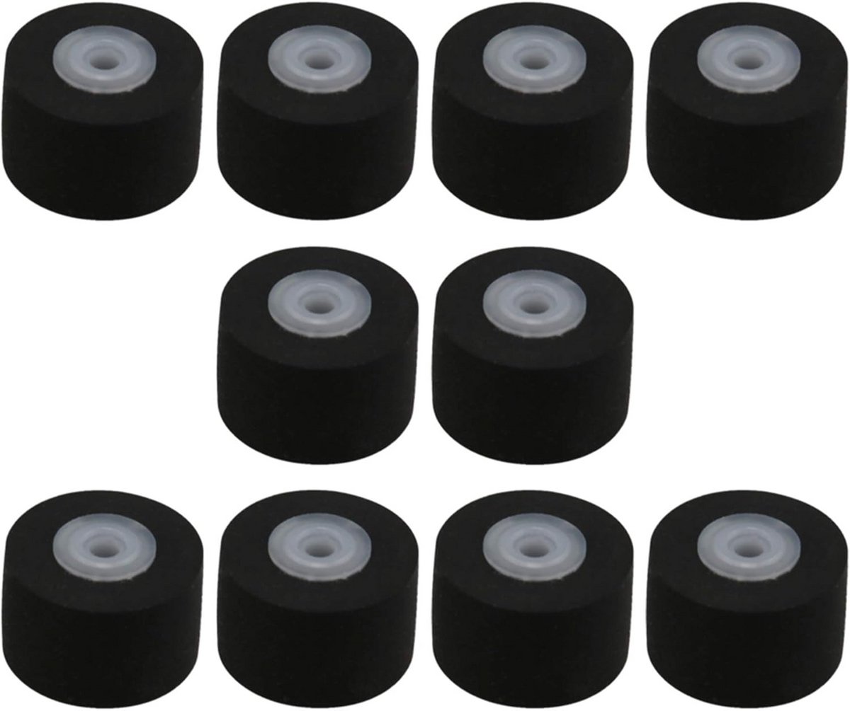 Set van 10 Zwarte Rubberen Aandrijfwielen voor Cassetterecorders en Tape Decks