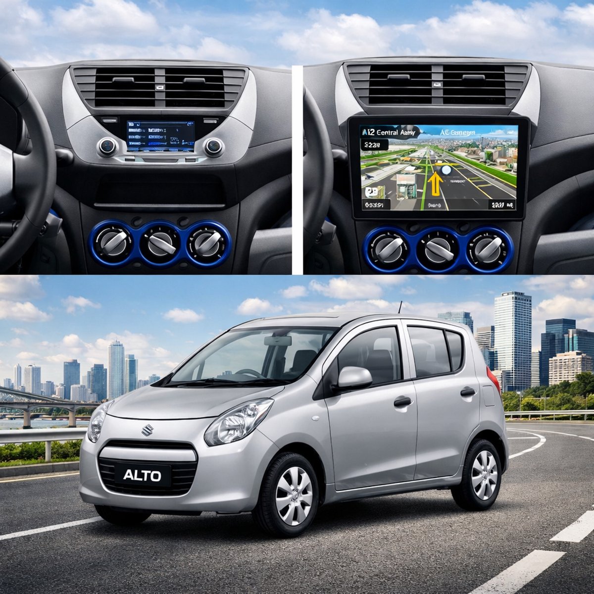 ADIVOX T2 9 inch geschikt voor Suzuki Alto 2009-2015 Android 15 CarPlay/Auto/Wifi/RDS/DSP/5G/QLED/DAB+
