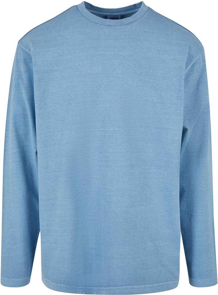 Urban Classics Heavy Oversized Garment Dye Longsleeve shirt M Blauw