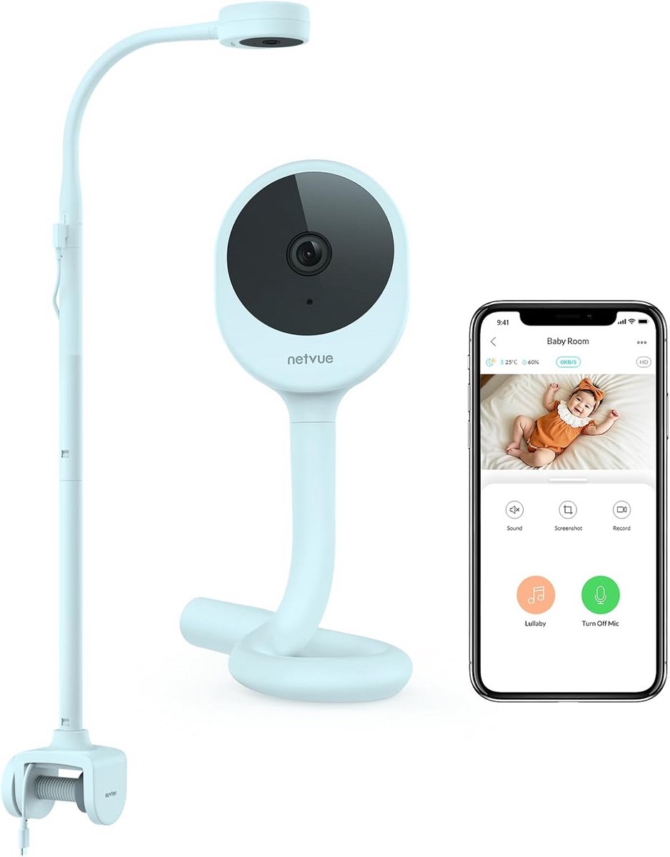 Babycamera met 4-in-1 Houder voor Veilige Babykamer Observatie