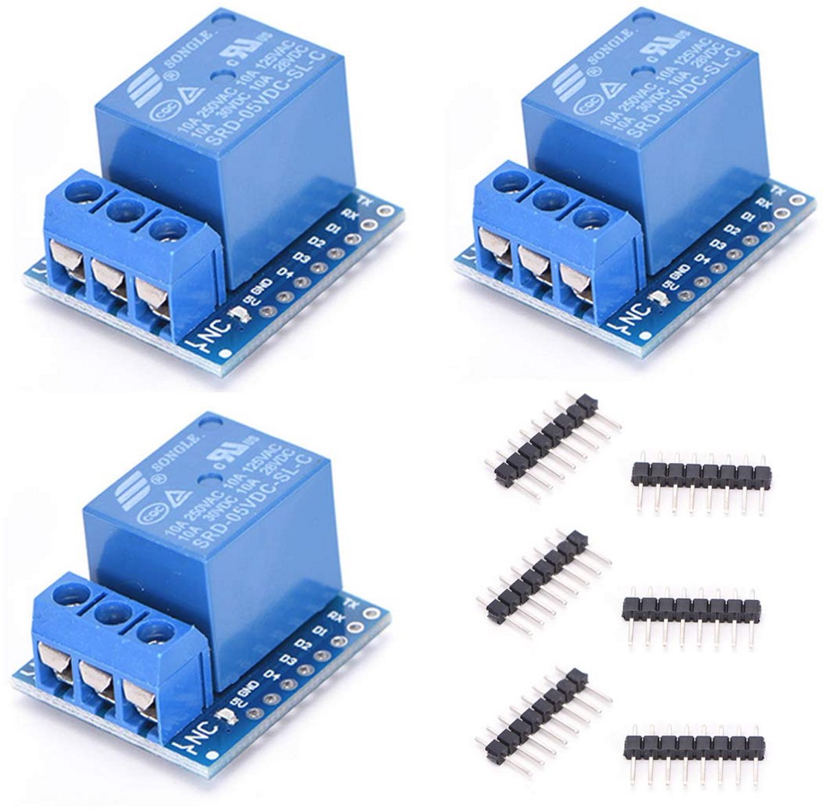 3-Pack 5V Mini Relay Shield Module voor D1 Mini Communicatie