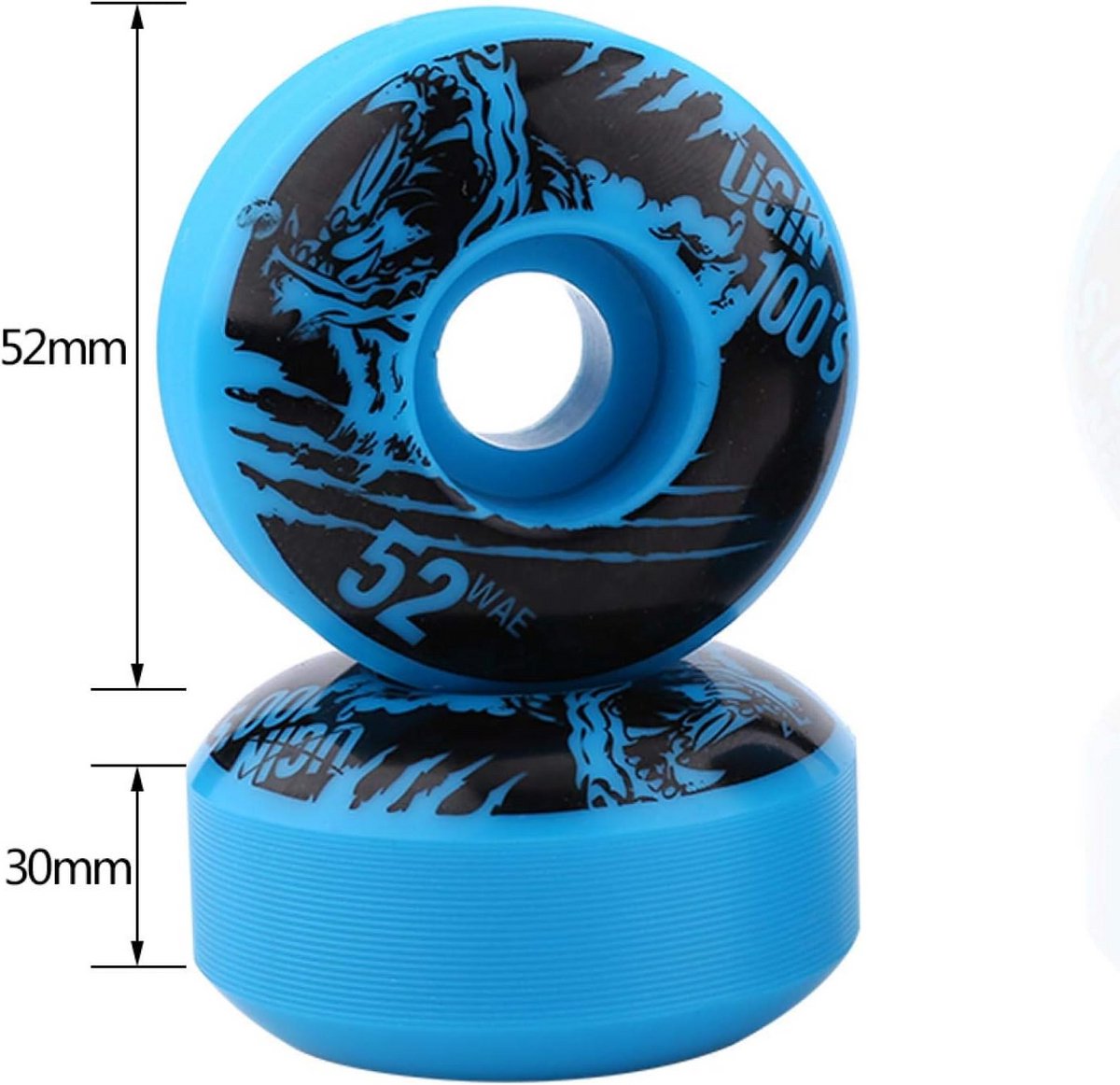 Set van 4 Duurzame Skateboardwielen 52mm PU voor Longboarden
