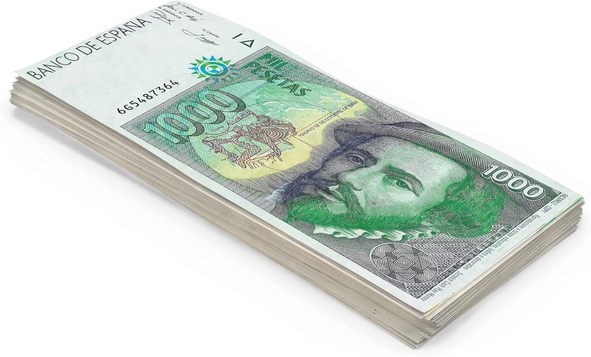 Speelgeld Peseta's 100x1000 Stuks Bankbiljetten Historische Replicas