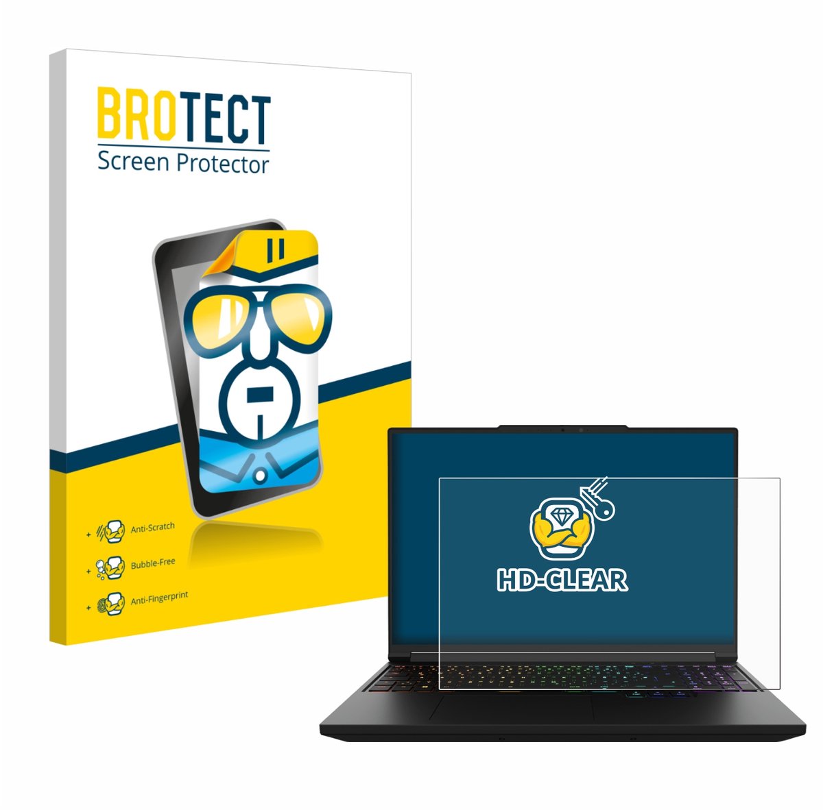BROTECT - Screenprotector voor XMG Pro 16 - Folie Beschermfolie transparant