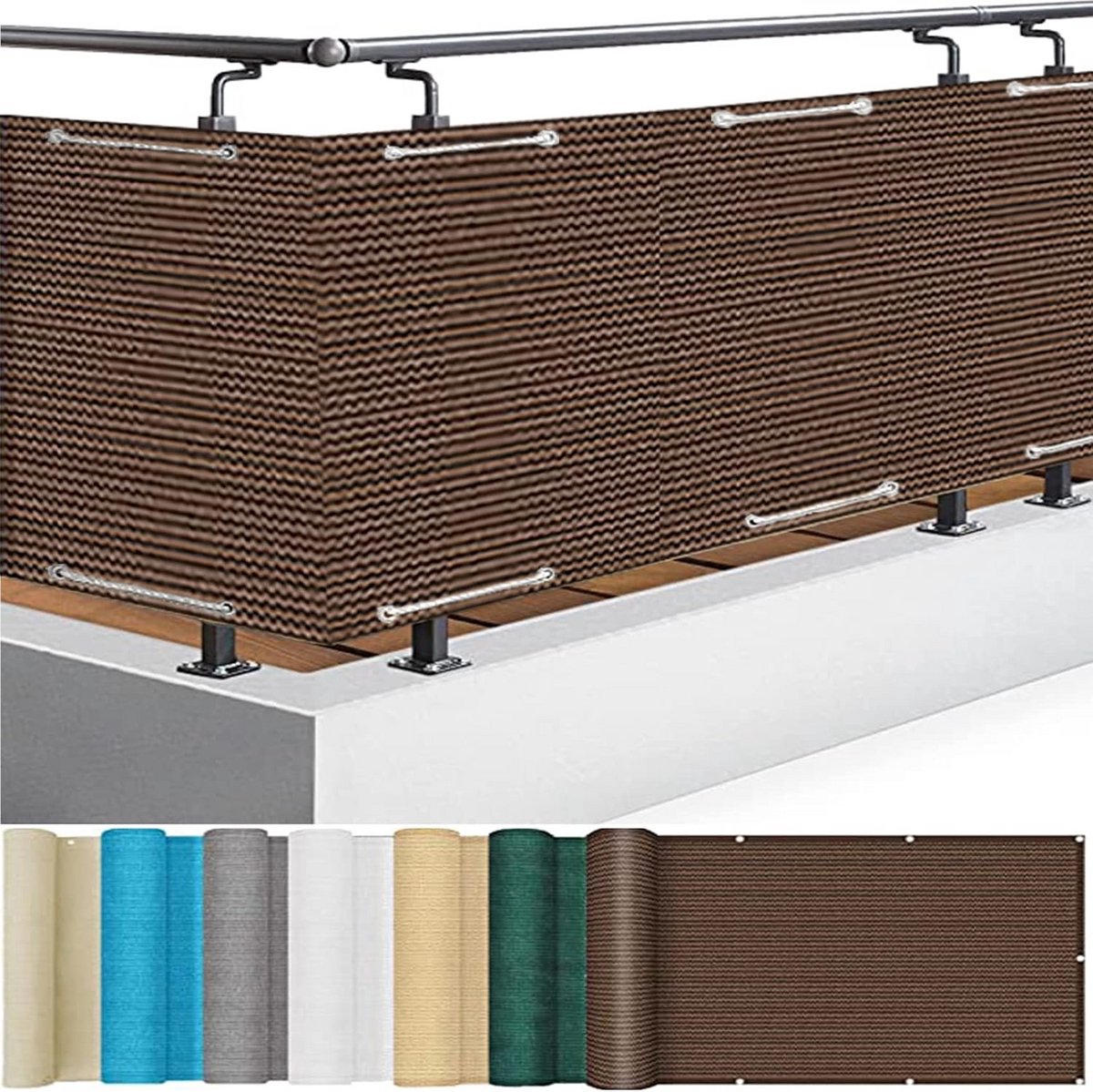Balkonscherm - Privacy scherm - Balkon afschermen - 100% privacy - 100 x 1000 cm - Taupe