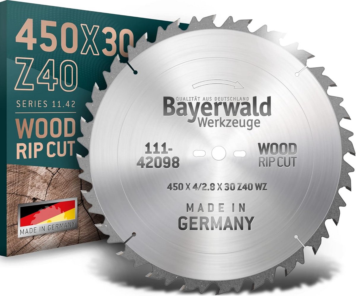Cirkelzaagblad HM 450mm voor Brandhout en Hout - 40 Tanden Grof Zagen
