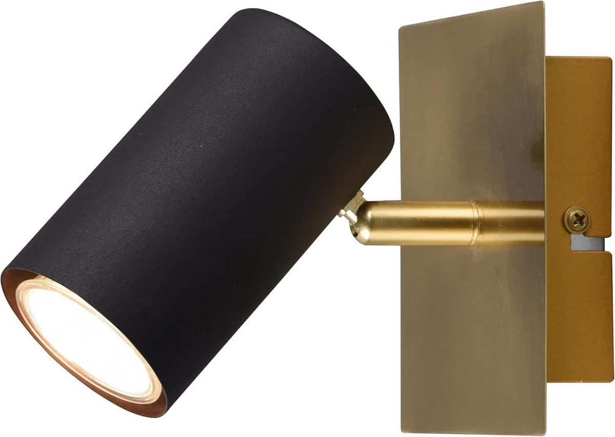 Moderne Wandlamp Zwart Goud GU10 - Compacte Metalen Binnenverlichting