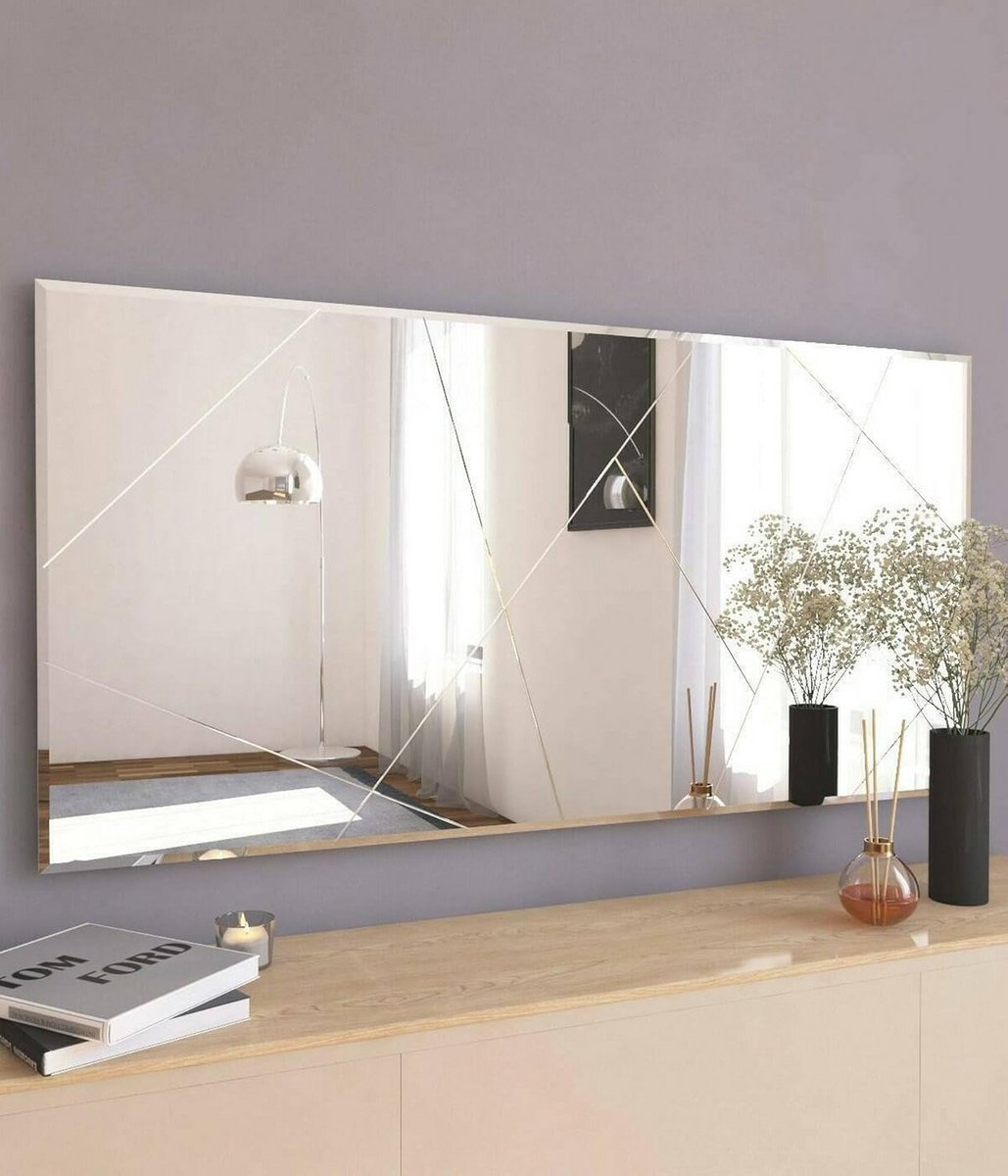 Grote staande wandspiegel met witte lijst voor slaapkamer en woonkamer