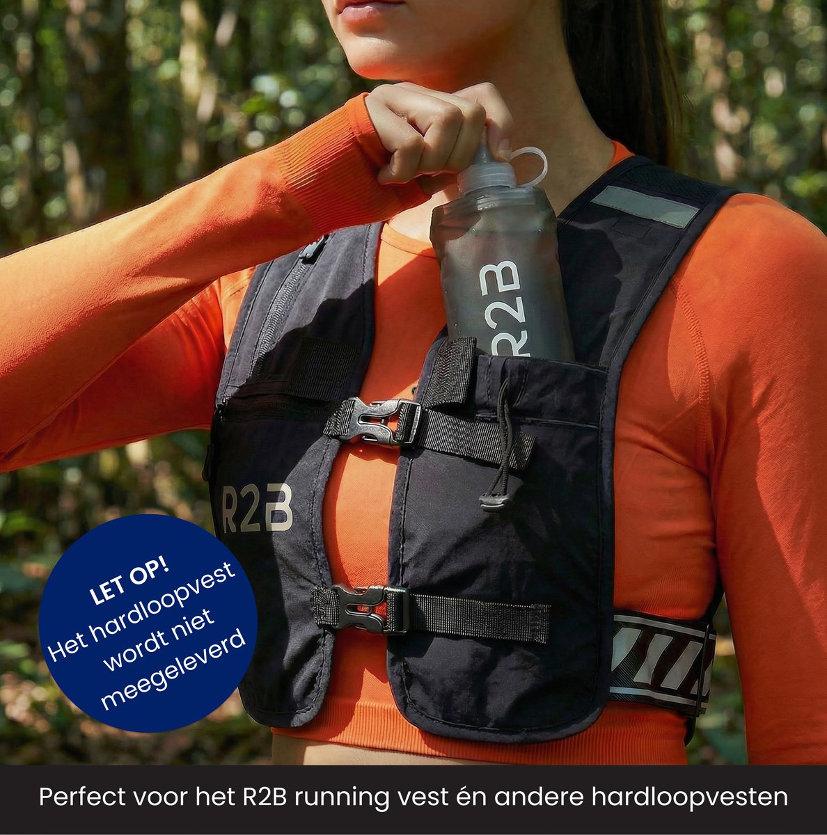 R2B Soft Flask 250 ML - Drinkfles Hardlopen - Opvouwbare Waterfles - Flexibele Drinkfles - Bidon/Drinkzak - Antraciet — cadeau in Sport & Outdoor - foto 7