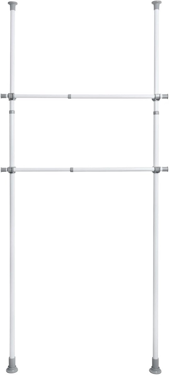 Telescopisch kaststangensysteem Herkules - 2 stuks - 75-120 x 3 cm - wit