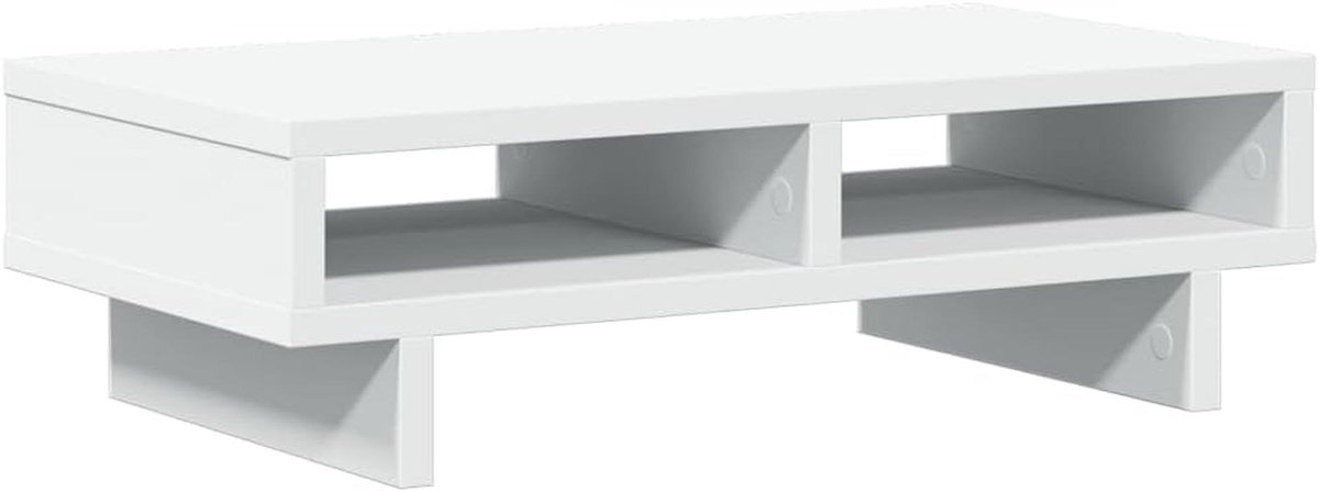 Monitorstandaard wit 50x27x15cm met lade en vakken