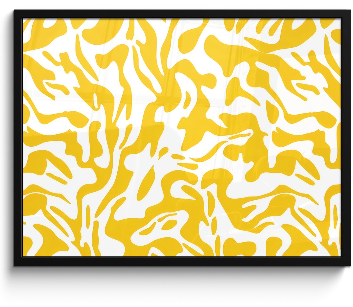FrameYourWall Poster in lijst - Fotolijst 70x50 cm - Posters - Vormen - Wit - Abstract - Posterlijst zwart - Decoratie - Wanddecoratie woonkamer - Muurdecoratie slaapkamer Vormen - Abstract