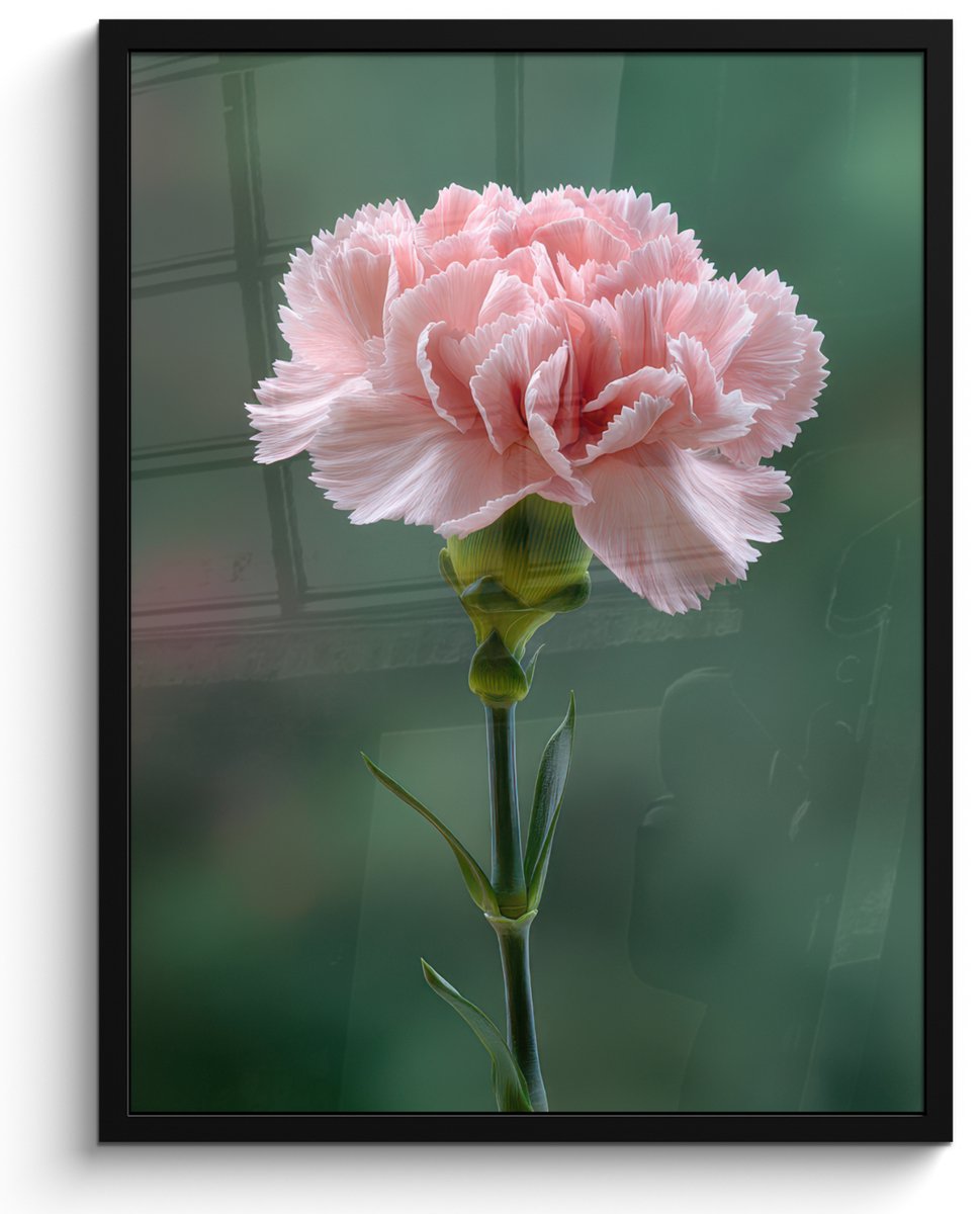 FrameYourWall Poster in lijst - Fotolijst 50x70 cm - Posters - Anjer - Roze - Bloemblaadjes - Posterlijst zwart - Decoratie - Wanddecoratie woonkamer - Muurdecoratie slaapkamer