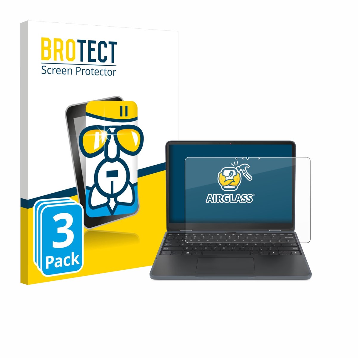 Screenprotector 3 Stuks voor Lenovo 500w Yoga Gen 4 Beschermglas transparant