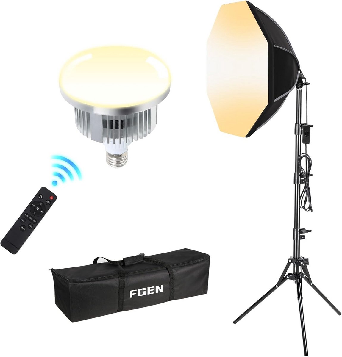Octagonale Softbox Studiolamp Set met Verstelbare Statief voor Fotografie en Video