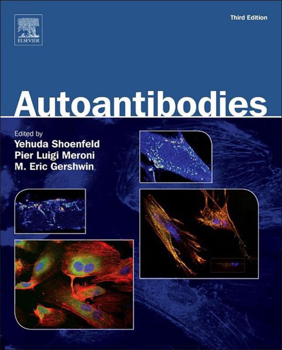 Boek 'Autoantibodies', derde editie, met microscopische beelden van cellen.