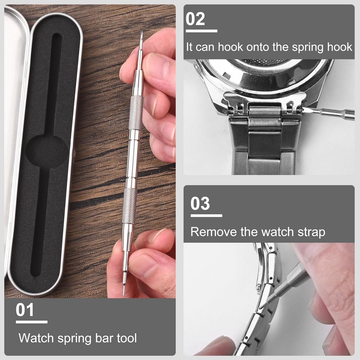 Gereedschap voor Horlogebandjes Wisselen - RVS Veerstaaf Verwisselaar