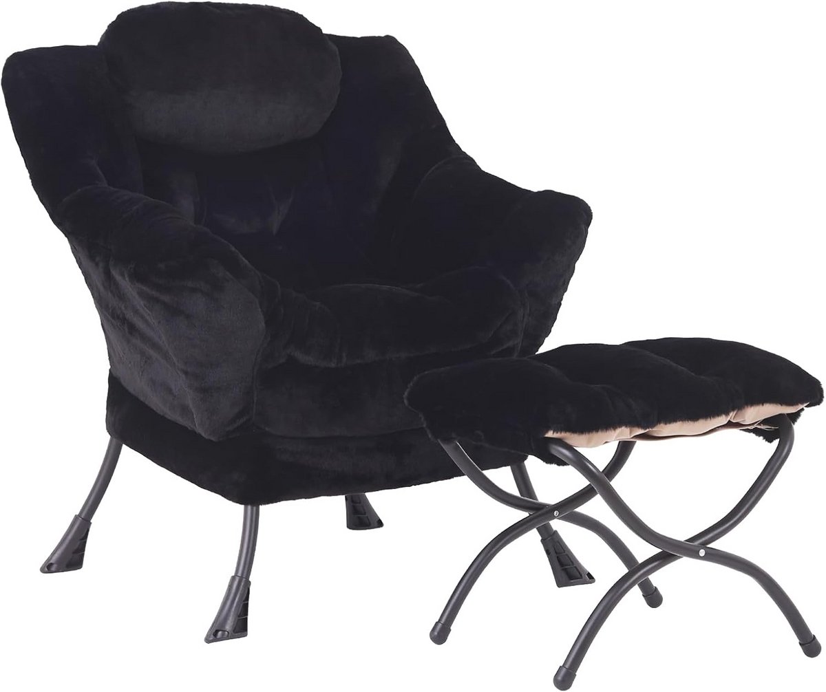 Moderne relaxstoel met voetenbank en opbergvak - ergonomisch design voor woonkamer of slaapkamer