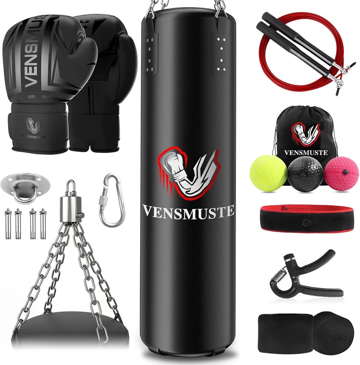 Professionele Bokszak 120 cm voor Volwassenen - Zware Trainingszak Inclusief Bokshandschoenen