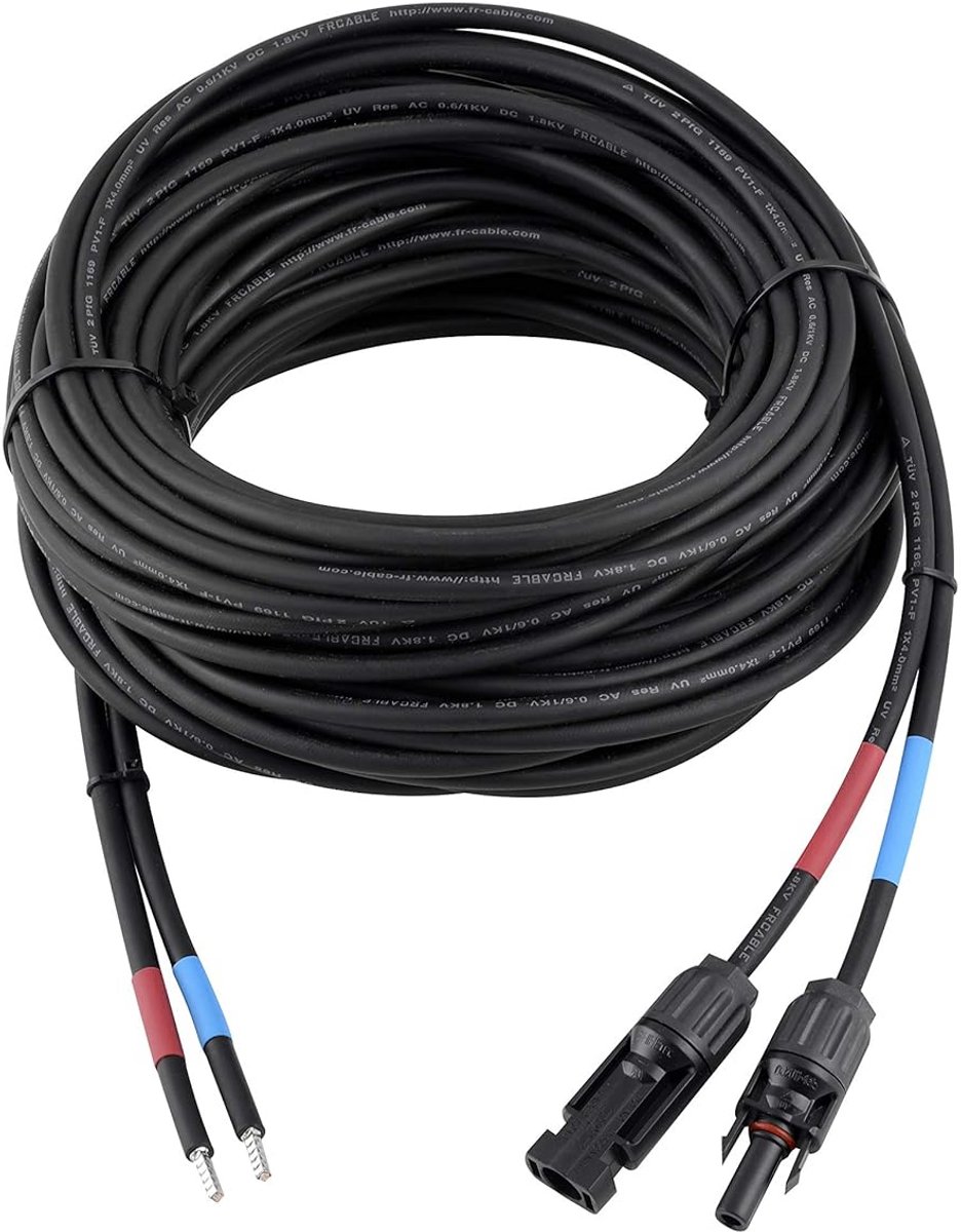 10m Professionele Zonne-aansluitkabel 4mm² met MC4 Connectoren voor Zonnepaneel