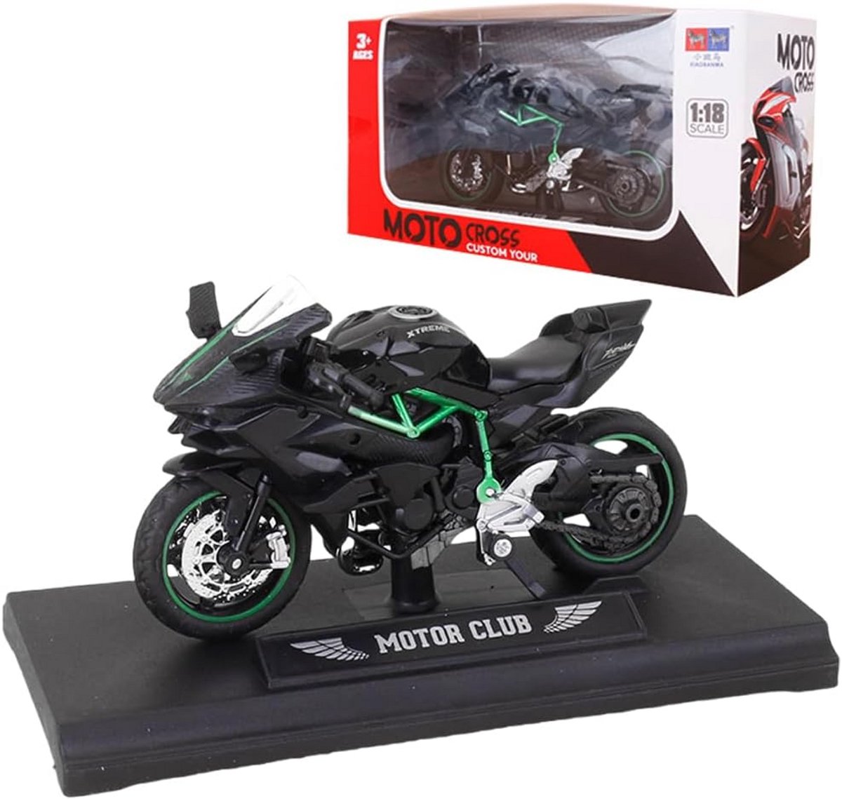 Miniatuur Motorfiets Model in Schaal 1:12 Zwart Speelgoed en Verzamelaarsitem