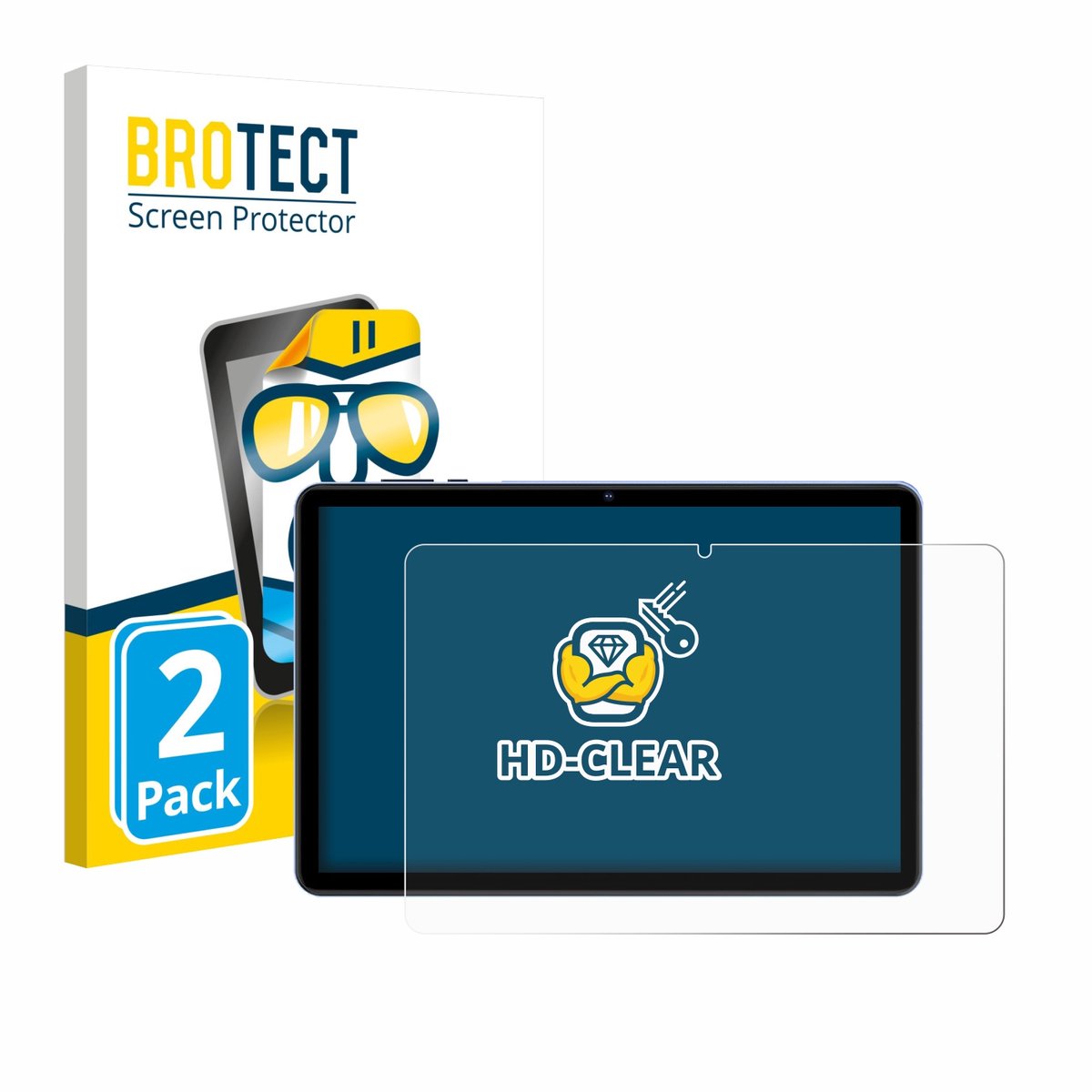 BROTECT - Screenprotector voor WOREGOO M283-EEA 10.1" - Folie Beschermfolie transparant 2 Stuks