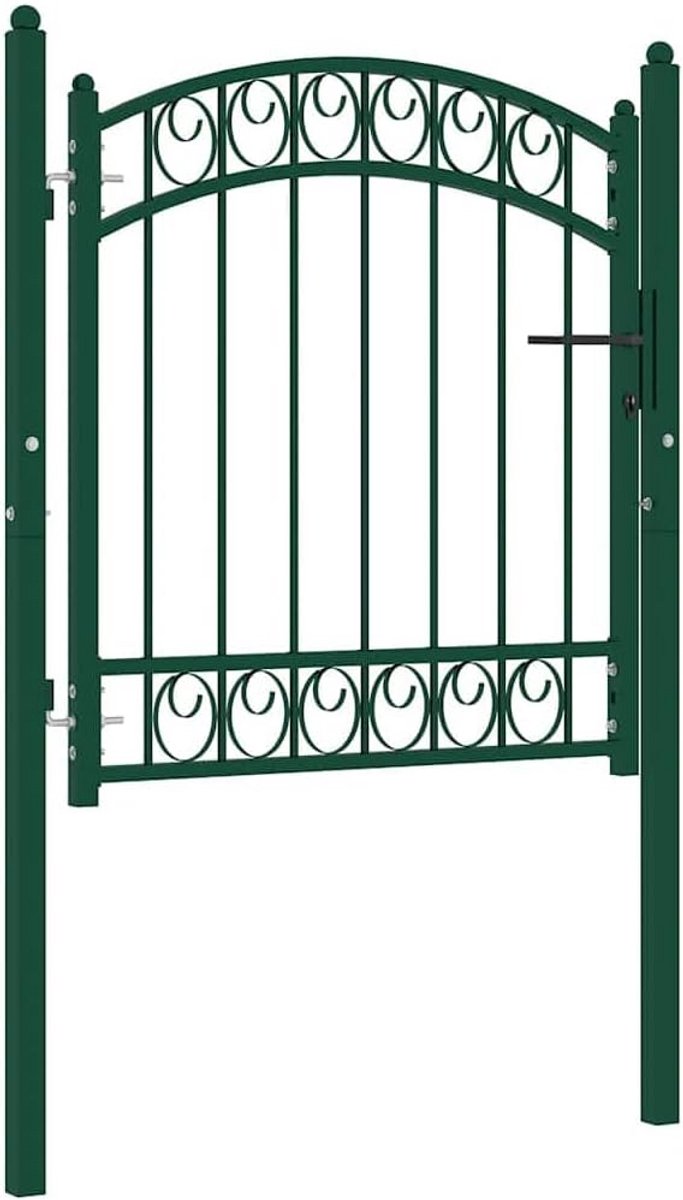 Tuinpoort met kromming 100x100 cm Groen Robuust Staal