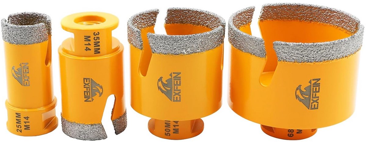 Diamantborenset voor Tegels en Keramiek - 4 Maten (25-68mm)