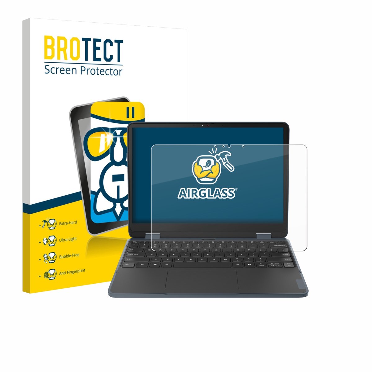 Screenprotector voor Lenovo 500w 2-in-1 Gen 5 Beschermglas transparant