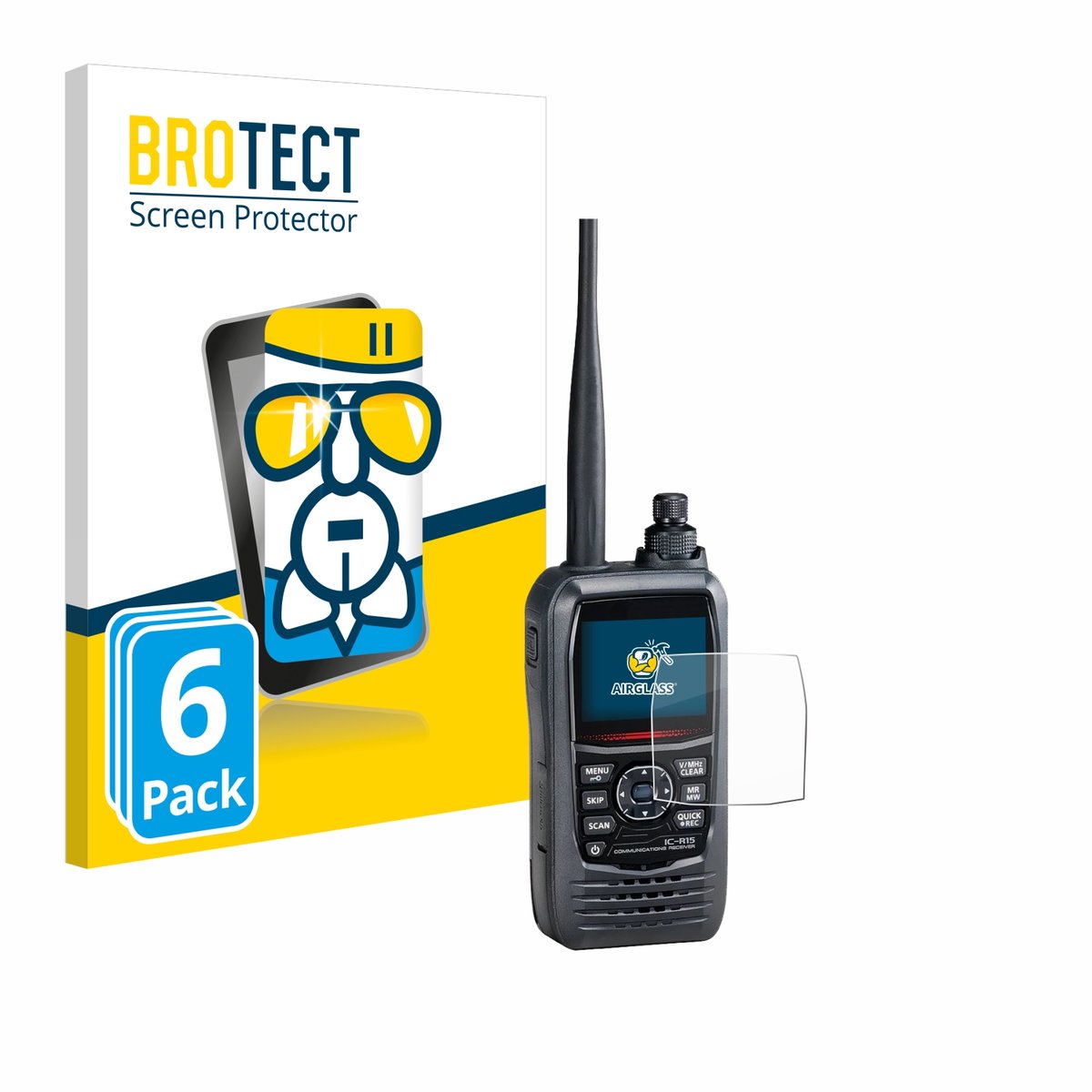 Screenprotector 6 Stuks voor Icom IC-R15 Beschermglas transparant